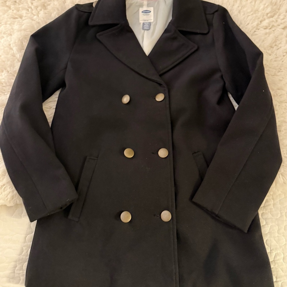 Old Navy Black Double-Breasted Pea Coat
